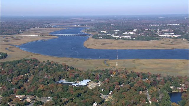 Flight Up Ashley River Towards Mark Clark Expressway