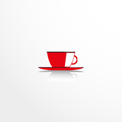 A cup and saucer. Vector icon.