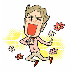 大喜びする白人男性
訪日観光客