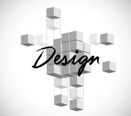 3d cube design diagram illustration design