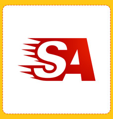 SA Two letter composition for initial, logo or signature