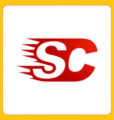 SC Two letter composition for initial, logo or signature