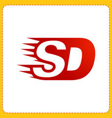 SD Two letter composition for initial, logo or signature