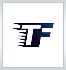 TF Two letter composition for initial, logo or signature