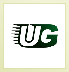 UG Two letter composition for initial, logo or signature