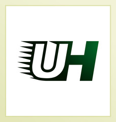 UH Two letter composition for initial, logo or signature