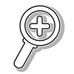 Fototapeta premium Magnifying glass ,isolated black and white flat icon design