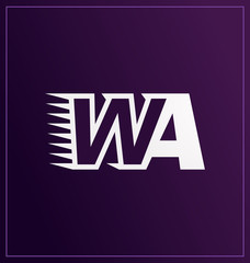 WA Two letter composition for initial, logo or signature