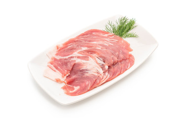 fresh pork sliced