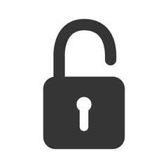Security padlock isolated flat icon, vector illustration graphic design.