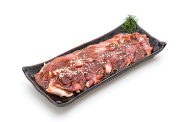 fresh pork sliced with sauce and sesame