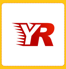 YR Two letter composition for initial, logo or signature