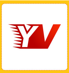 YV Two letter composition for initial, logo or signature