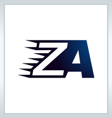 ZA Two letter composition for initial, logo or signature