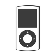 MP4 music player , isolated flat icon vector illustration