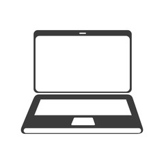 Personal computer laptop in vintage colors, vector illustration graphic.