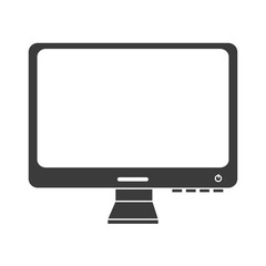 pc computer monitor, isolated flat icon design