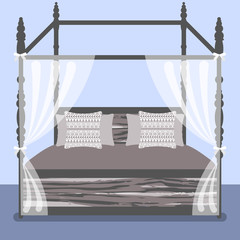 Vector illustration with bedroom in flat style © alinabel