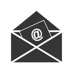 Electronic mail or mailing symbol, isolated flat icon vector illustration graphic.