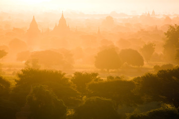 Bagan ancient city in dust