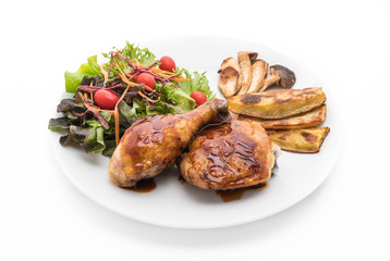 grilles chicken steak with teriyaki sauce