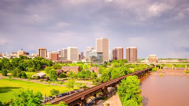 Richmond, Virginia, USA skyline time lapse.