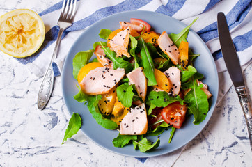 Salad with salmon