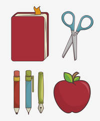 set of school supplies isolated icon design, vector illustration  graphic 
