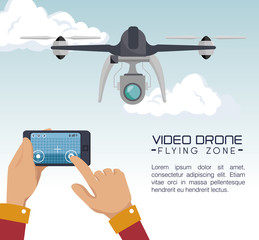 video drone technology isolated icon design, vector illustration  graphic 