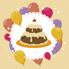 delicious cake  isolated icon design, vector illustration  graphic 