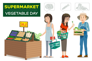 Purchasing organic vegetables fresh from farmers to supermarkets.Customers interested in the promotion.