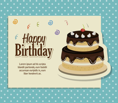 happy birthday cake isolated icon design, vector illustration  graphic 
