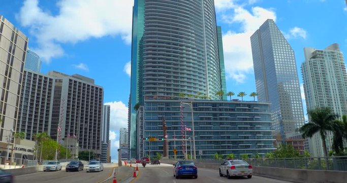 Motion footage of Brickell Bridge 4k