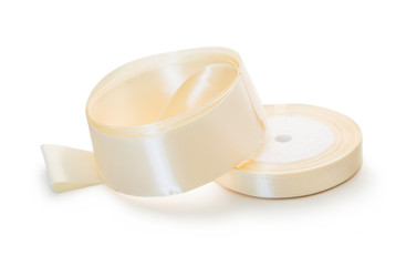 Cream ribbon in roll