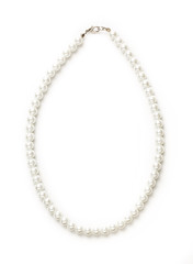 White pearl necklace of one string