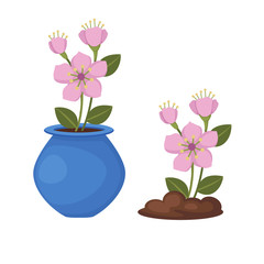 Fototapeta na wymiar flowers in vase vector