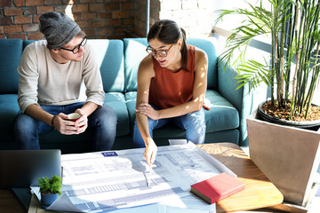 Architecture Blueprint Business Research Strategy Concept