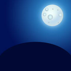 Moon in the night sky. Illustration that may be used as a background