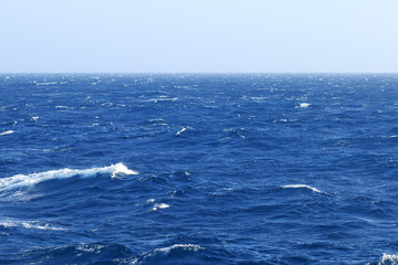 Horizon and storm in the ocean
