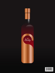 Wine bottle design concept of party