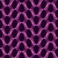 Seamless pattern wavy retro. なみなみレトロパターン