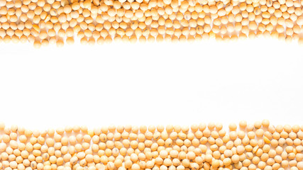 Soy bean texture on white background.