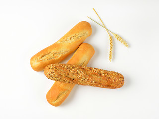 white and whole grain baguettes