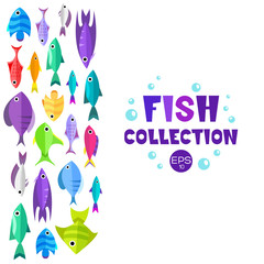 Cartoon fish collection background