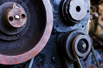 ery old gear, factory waste machines.