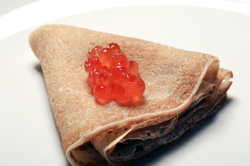 pancakes with caviar