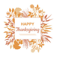 Flat design style Happy Thanksgiving card template
