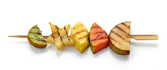 Fototapeten grilled fruit pieces on skewer © Mara Zemgaliete