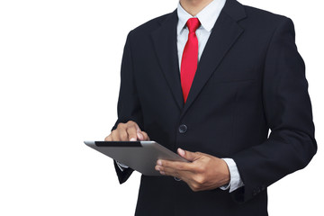 businessman using tablet, clipping path include