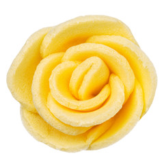 yellow flower head isolated, beautiful decoration,top view